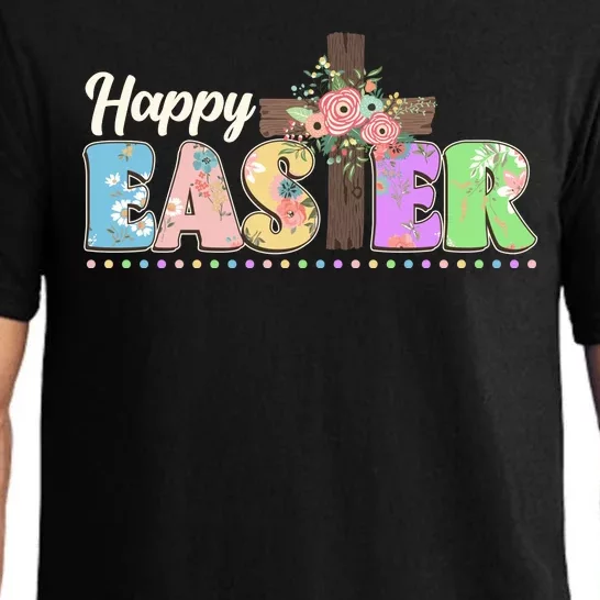 Happy Easter Flower Floral Cross Pajama Set