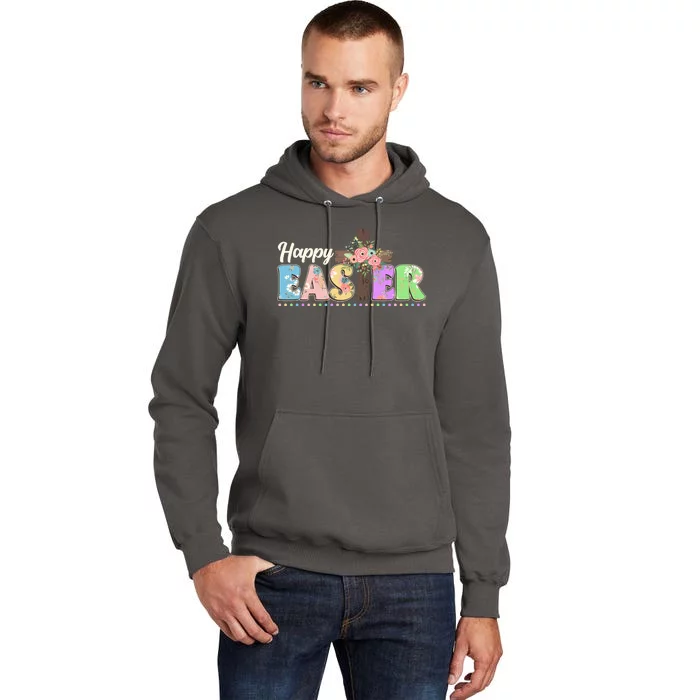 Happy Easter Flower Floral Cross Tall Hoodie