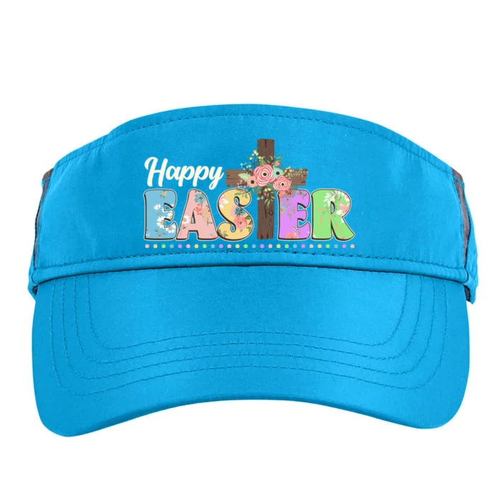 Happy Easter Flower Floral Cross Adult Drive Performance Visor