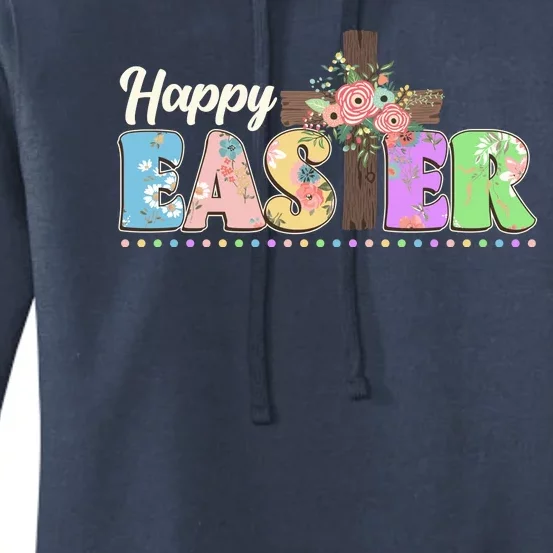 Happy Easter Flower Floral Cross Women's Pullover Hoodie