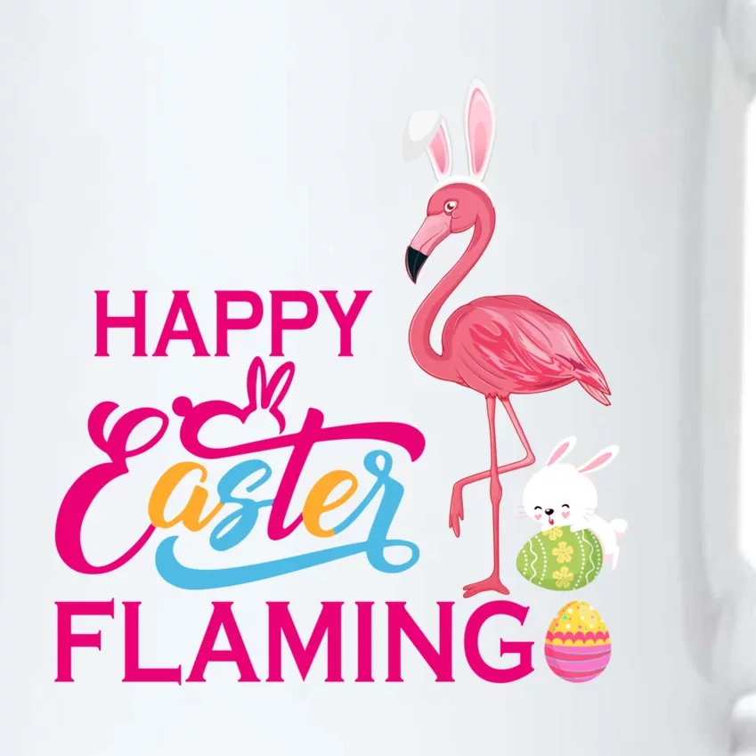 Happy Easter Flamigo Cute Bunny Flamingo Hunting Easter Eggs Gift Black Color Changing Mug