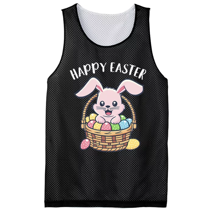 Happy Easter funny bunny eggs hunting rabbit Mesh Reversible Basketball Jersey Tank