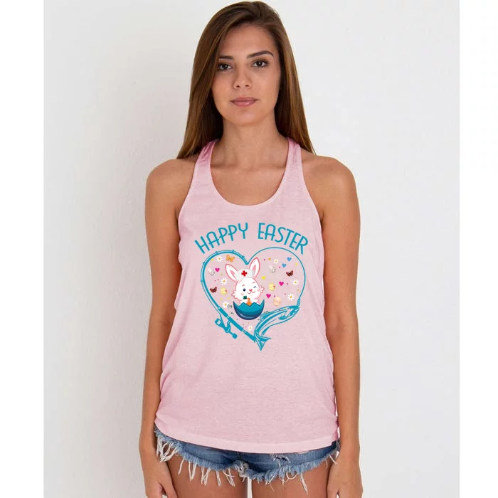 Happy Easter Fishing Bunny Easter Day Fishing Fisher Gift Women's Knotted Racerback Tank