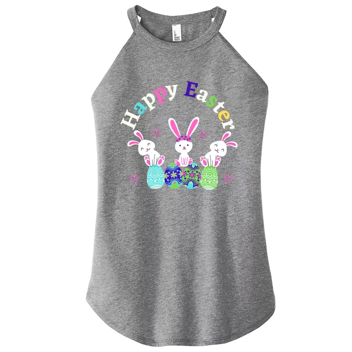 Happy Easter For Sunday School Or Egg Hunt Happy Easter Tee Funny Gift Women’s Perfect Tri Rocker Tank