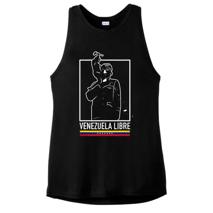 Hasta El Final Abajo Cadenas Venezuela Libre Ladies Tri-Blend Wicking Tank