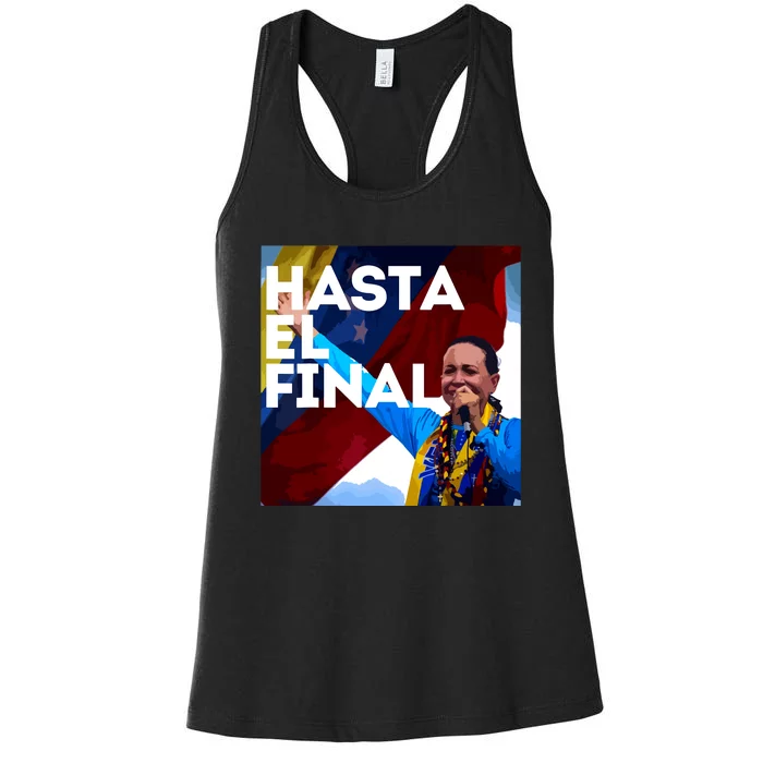 Hasta El Final Maria Corina Venezuela Libre Women's Racerback Tank