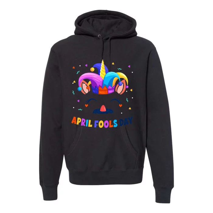 Happy Easter Fool's Day 1st April Unicorn Face Premium Hoodie