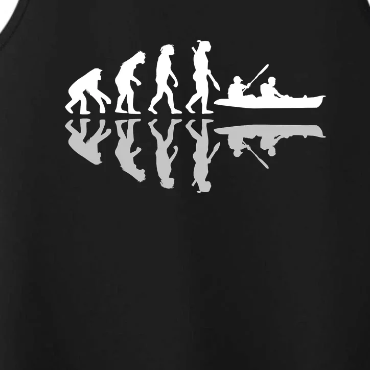 Human Evolution Funny Canoeing Humor River Adventure Performance Tank