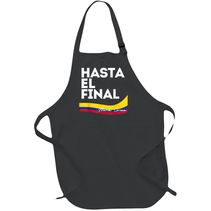 Hasta El Final Maria Corina Venezuela Libre Full-Length Apron With Pocket