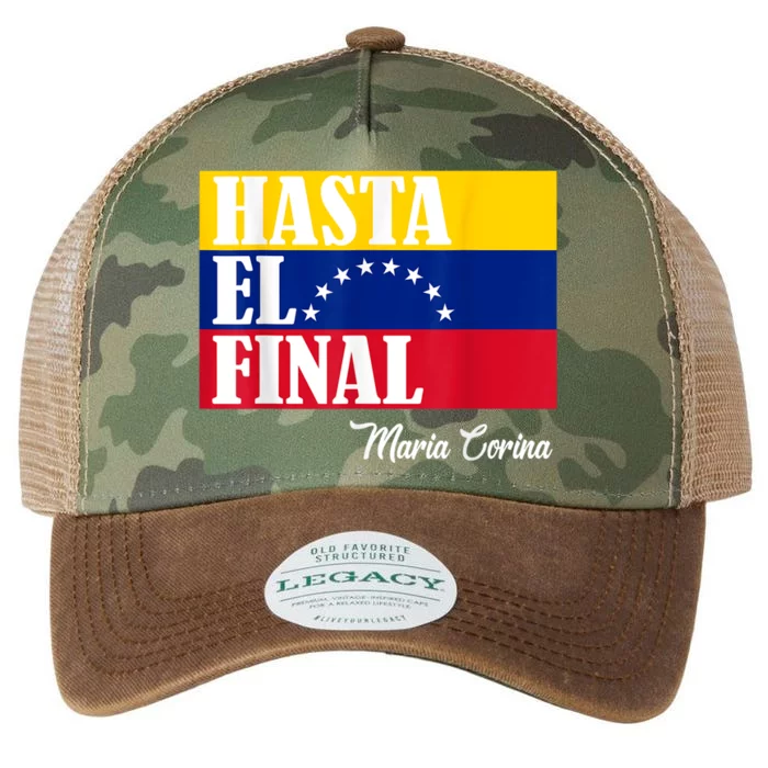 Hasta El Final Maria Corina Venezuela Libre Flag Legacy Tie Dye Trucker Hat