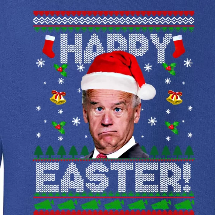 Happy Easter Funny Joe Biden Christmas Ugly Sweater Gift Toddler Sweatshirt