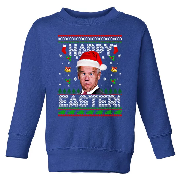 Happy Easter Funny Joe Biden Christmas Ugly Sweater Gift Toddler Sweatshirt