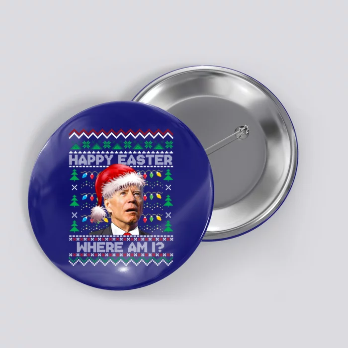 Happy Easter Funny Joe Biden Santa Ugly Christmas Sweater Meaningful Gift Button