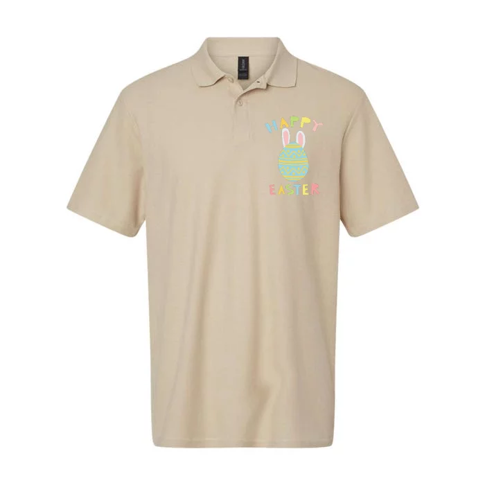 Happy Easter Funny Colorful Bunny Ears Egg Softstyle Adult Sport Polo