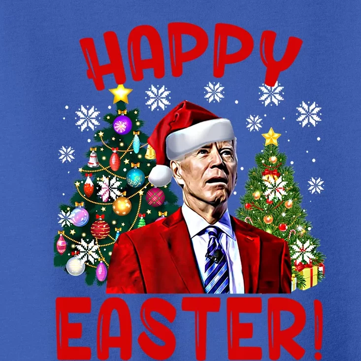 Happy Easter Funny Santa Joe Biden Confused Christmas Lights Gift Toddler T-Shirt