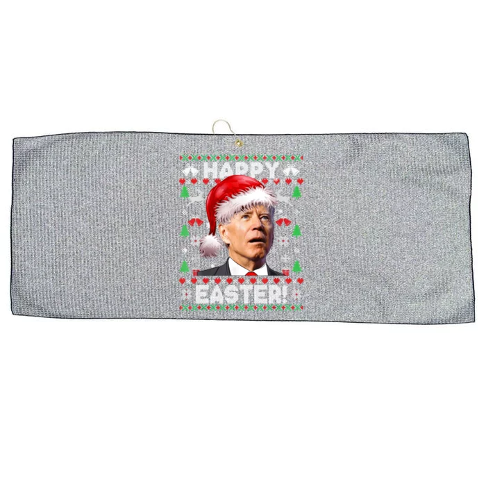 Happy Easter Funny Joe Biden Ugly Christmas Sweater Funny Gift Large Microfiber Waffle Golf Towel