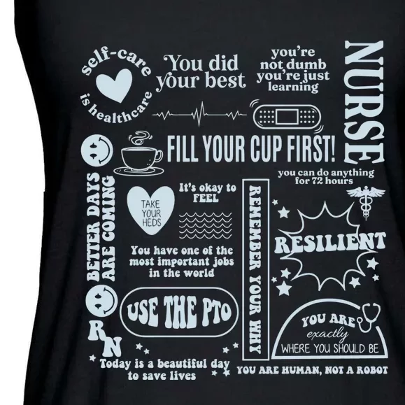 Healthcare Essentials Fill Your Cup First Ladies Essential Flowy Tank