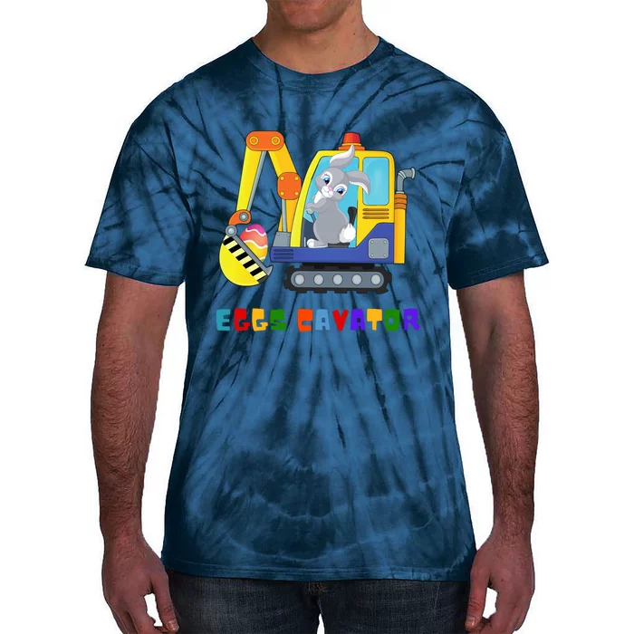 Happy Easter Funny Excavator Hunting Egg Tie-Dye T-Shirt