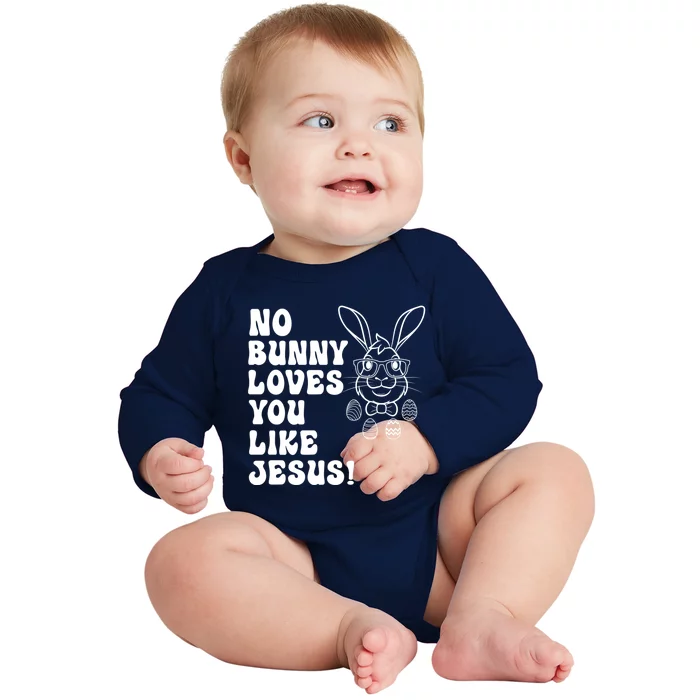 Hoppy Easter Group Eggs No Bunny Love You Like Jesus Cool Gift Baby Long Sleeve Bodysuit