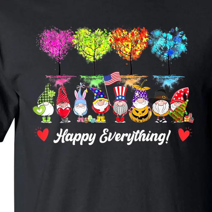 Happy Everything Gnomes Every Seasons All Year Tree Tall T-Shirt