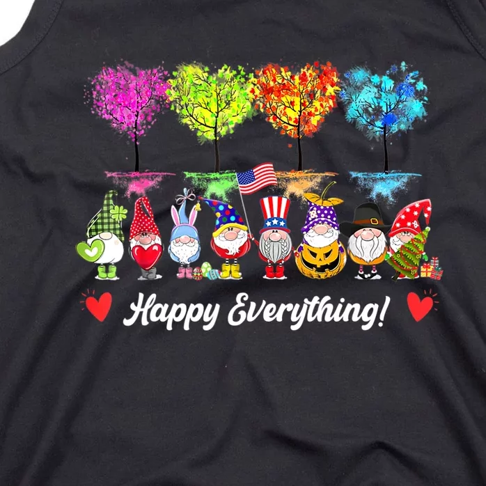 Happy Everything Gnomes Every Seasons All Year Tree Tank Top