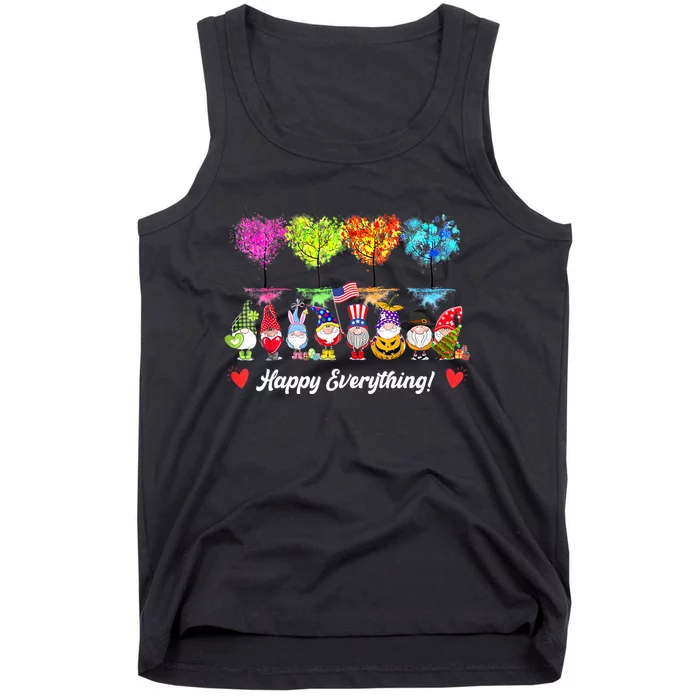 Happy Everything Gnomes Every Seasons All Year Tree Tank Top