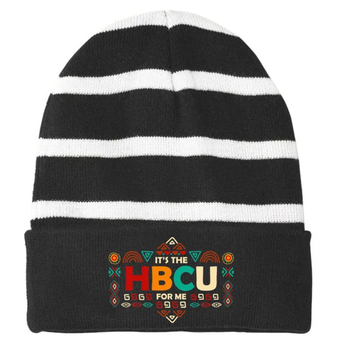 HBCU Educated Grad Historical Black College Alumni School Striped Beanie with Solid Band