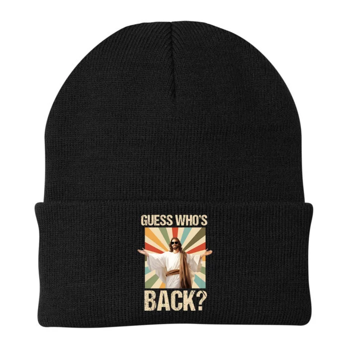 Happy Easter Guess Whos Back Jesus Funny Religious Knit Cap Winter Beanie