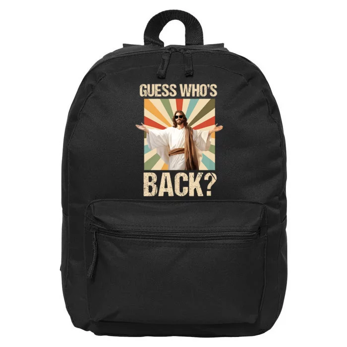 Happy Easter Guess Whos Back Jesus Funny Religious 16 in Basic Backpack