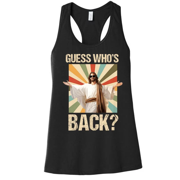 Happy Easter Guess Whos Back Jesus Funny Religious Women's Racerback Tank