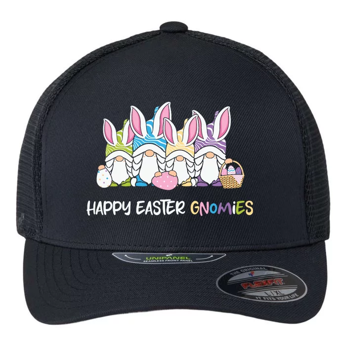 Happy Easter Gnomies Easter Gnome Squad Easter Day Flexfit Unipanel Trucker Cap