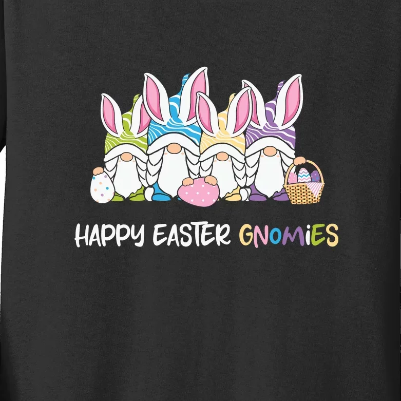 Happy Easter Gnomies Easter Gnome Squad Easter Day Kids Long Sleeve Shirt