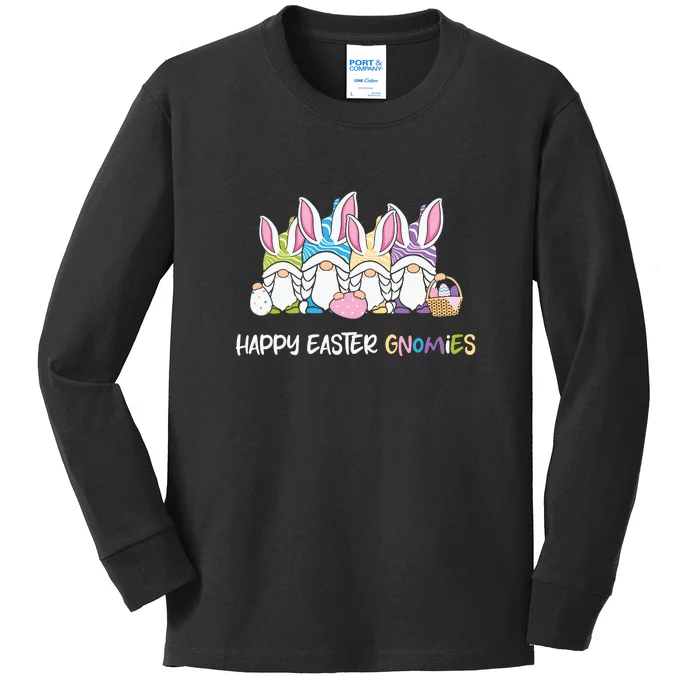 Happy Easter Gnomies Easter Gnome Squad Easter Day Kids Long Sleeve Shirt