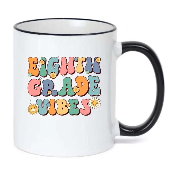 Hippie Eighth Grade Vibes Retro Groovy First Day Of School Gift Black Color Changing Mug