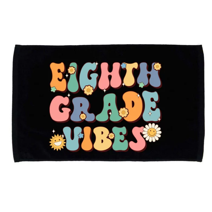 Hippie Eighth Grade Vibes Retro Groovy First Day Of School Gift Microfiber Hand Towel