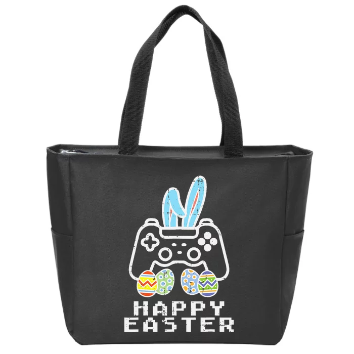 Happy Easter Game Controller Bunny Eggs Gamer Zip Tote Bag