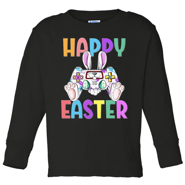 Happy Easter Gaming Controllers Bunny Toddler Long Sleeve Shirt