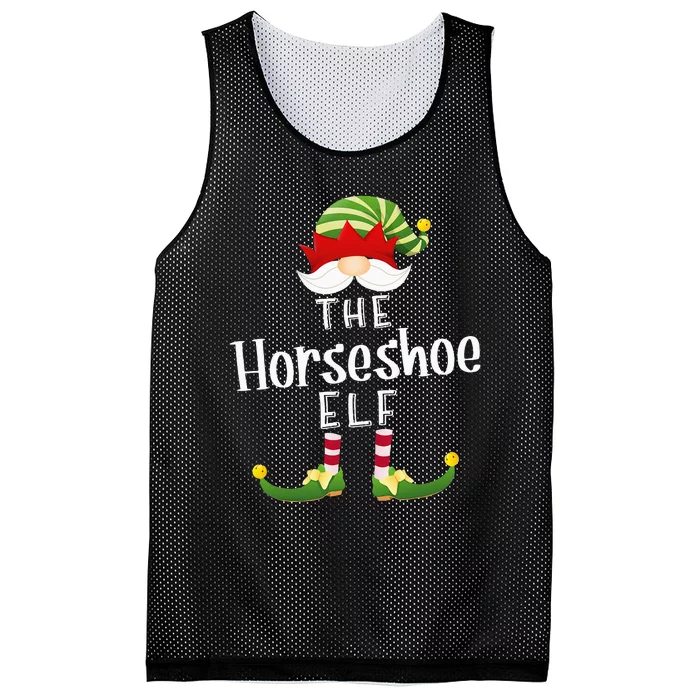 Horseshoe Elf Group Christmas Funny Pajama Party Mesh Reversible Basketball Jersey Tank