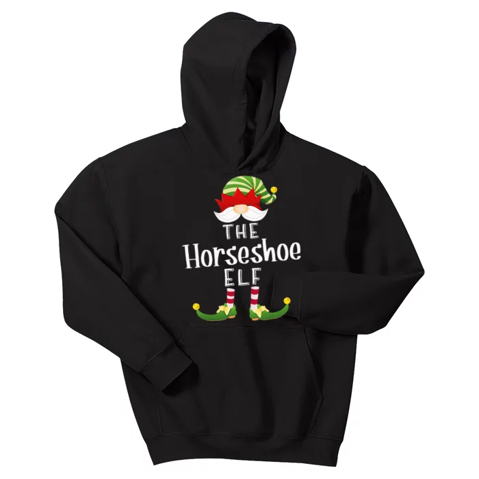 Horseshoe Elf Group Christmas Funny Pajama Party Kids Hoodie