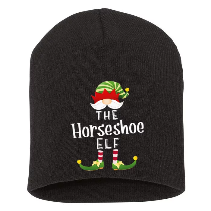 Horseshoe Elf Group Christmas Funny Pajama Party Short Acrylic Beanie