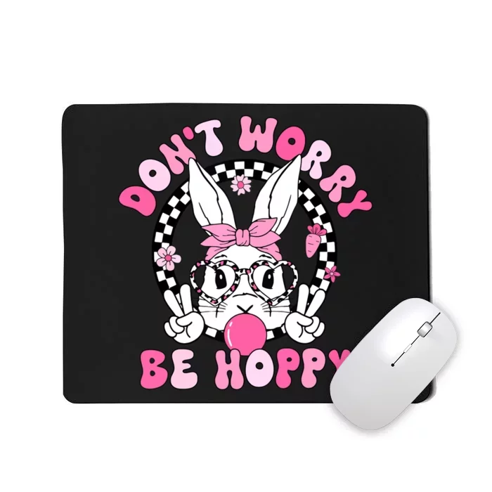 Happy Easter Groovy Bunny Face Dont Worry Be Hoppy Women Mousepad