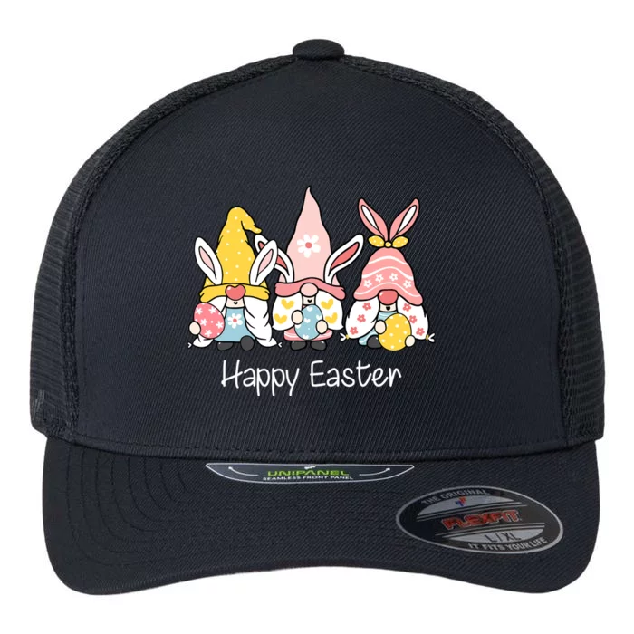 Happy Easter Gnome Holiday Cute Gift Flexfit Unipanel Trucker Cap