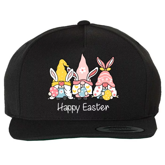 Happy Easter Gnome Holiday Cute Gift Wool Snapback Cap