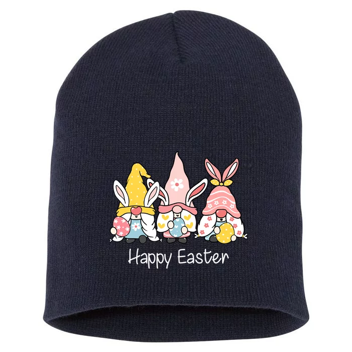 Happy Easter Gnome Holiday Cute Gift Short Acrylic Beanie