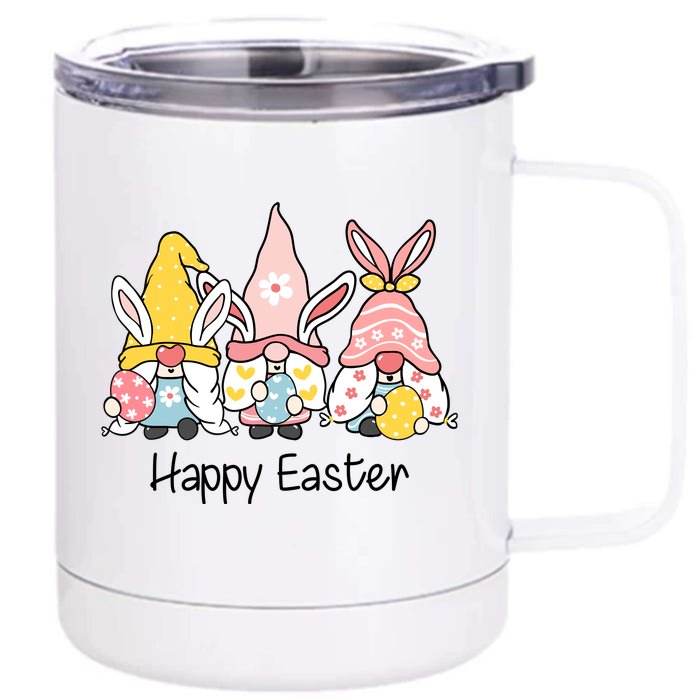 Happy Easter Gnome Holiday Cute Gift Front & Back 12oz Stainless Steel Tumbler Cup