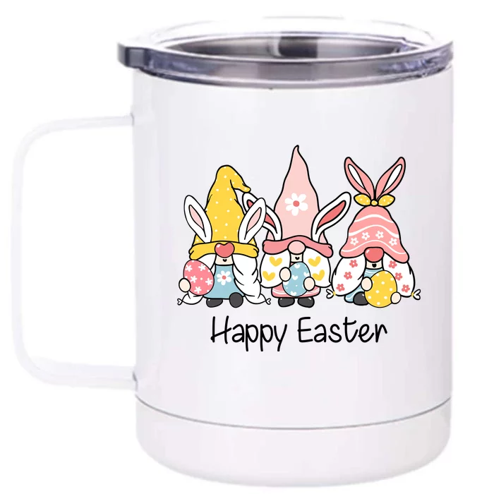 Happy Easter Gnome Holiday Cute Gift Front & Back 12oz Stainless Steel Tumbler Cup