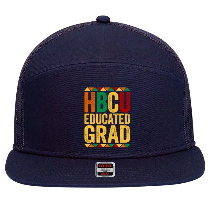 Hbcu Educated Grad Gift Historical Black College Alumni Gift 7 Panel Mesh Trucker Snapback Hat