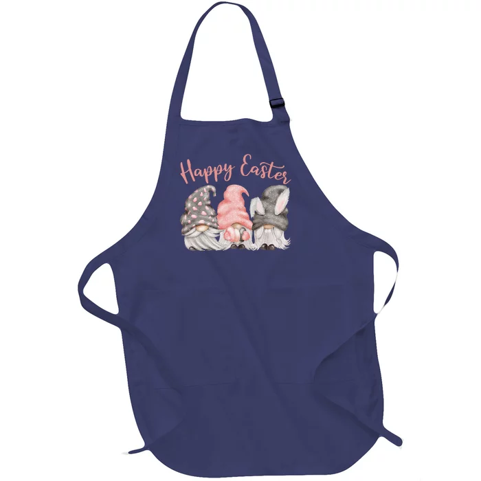 Happy Easter Gnomies Bunny Ears Easter Gnome Family Hunting Full-Length Apron With Pocket