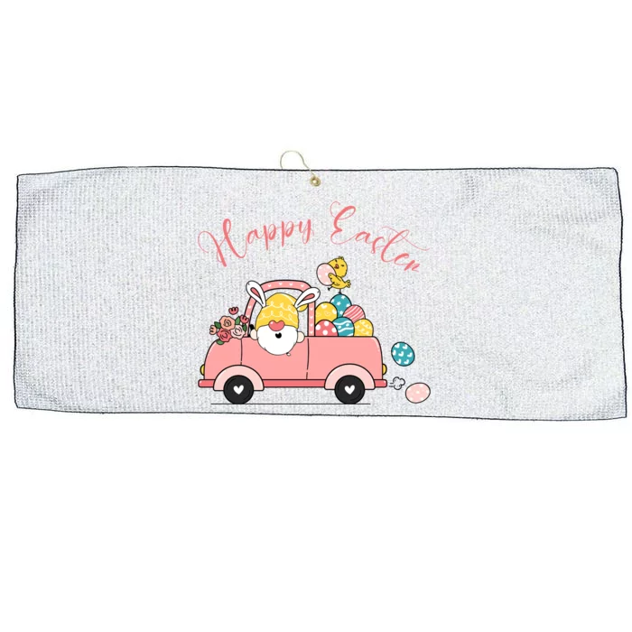 Happy Easter Gnome Truck Holiday Large Microfiber Waffle Golf Towel