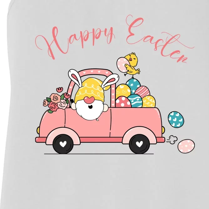 Happy Easter Gnome Truck Holiday Women's Racerback Tank